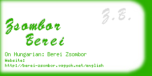 zsombor berei business card